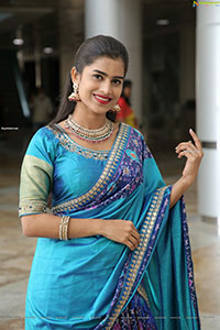 Srilekha Stills in Blue Designer Lehenga