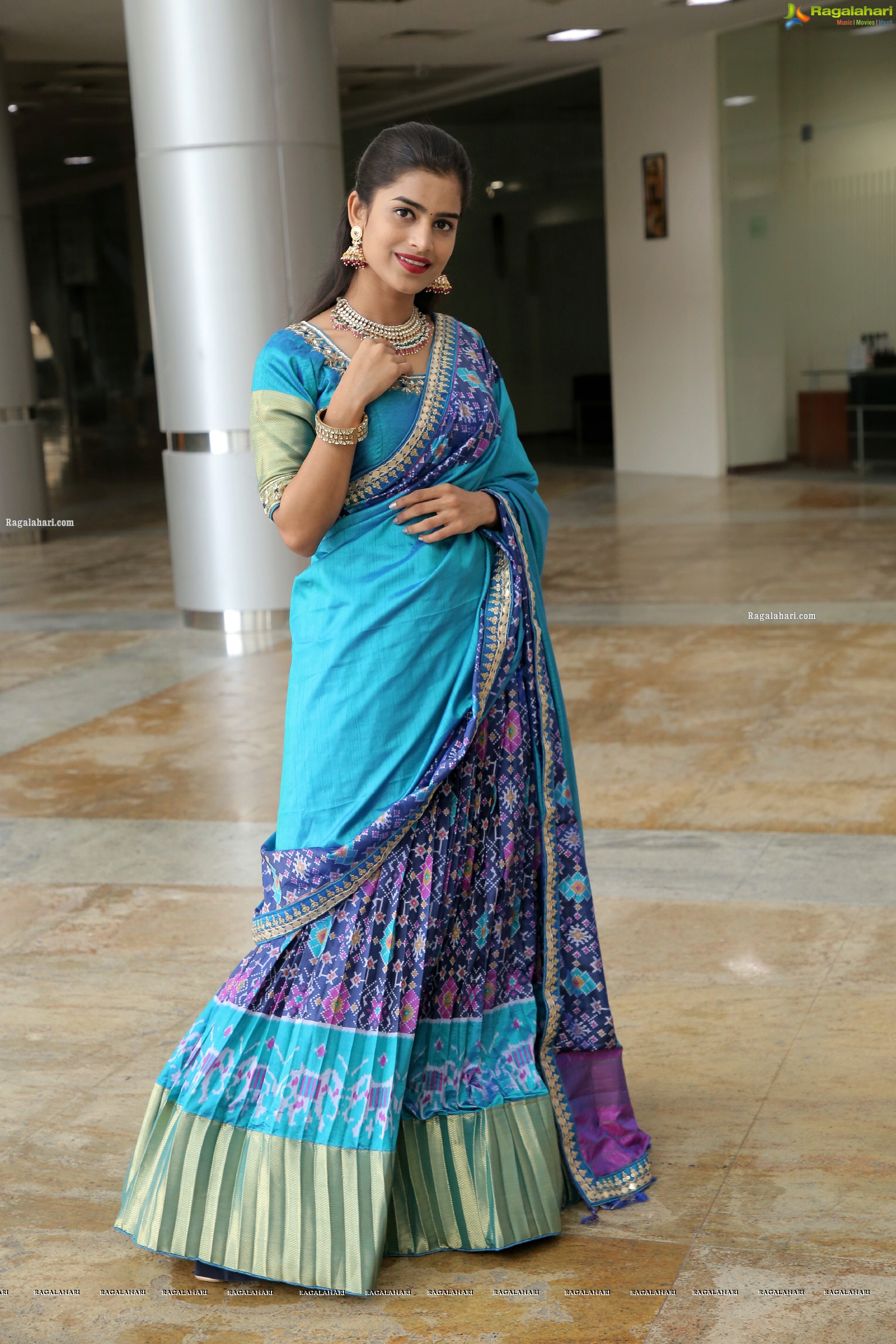 Srilekha Stills in Blue Designer Lehenga, HD Photo Gallery