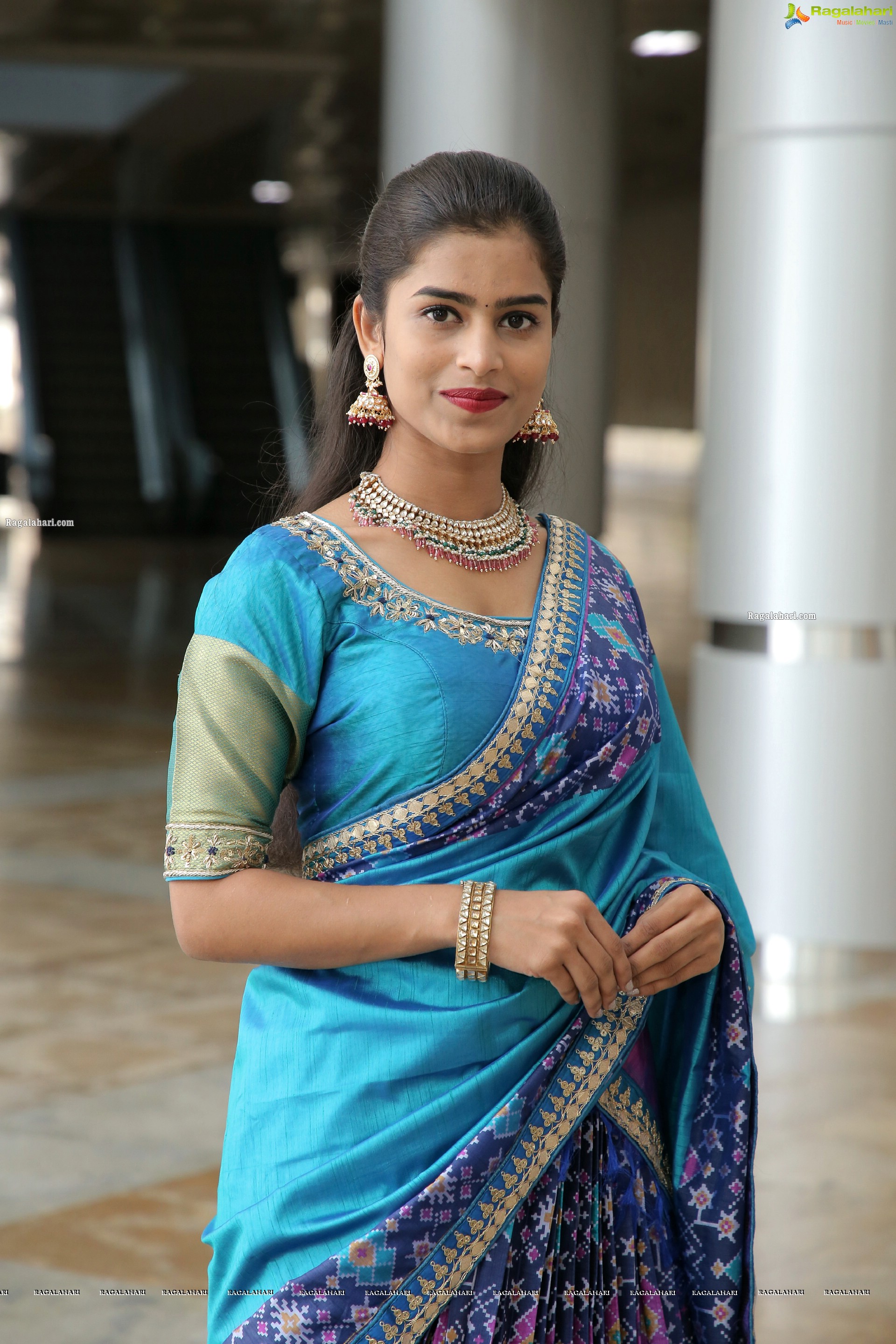 Srilekha Stills in Blue Designer Lehenga, HD Photo Gallery