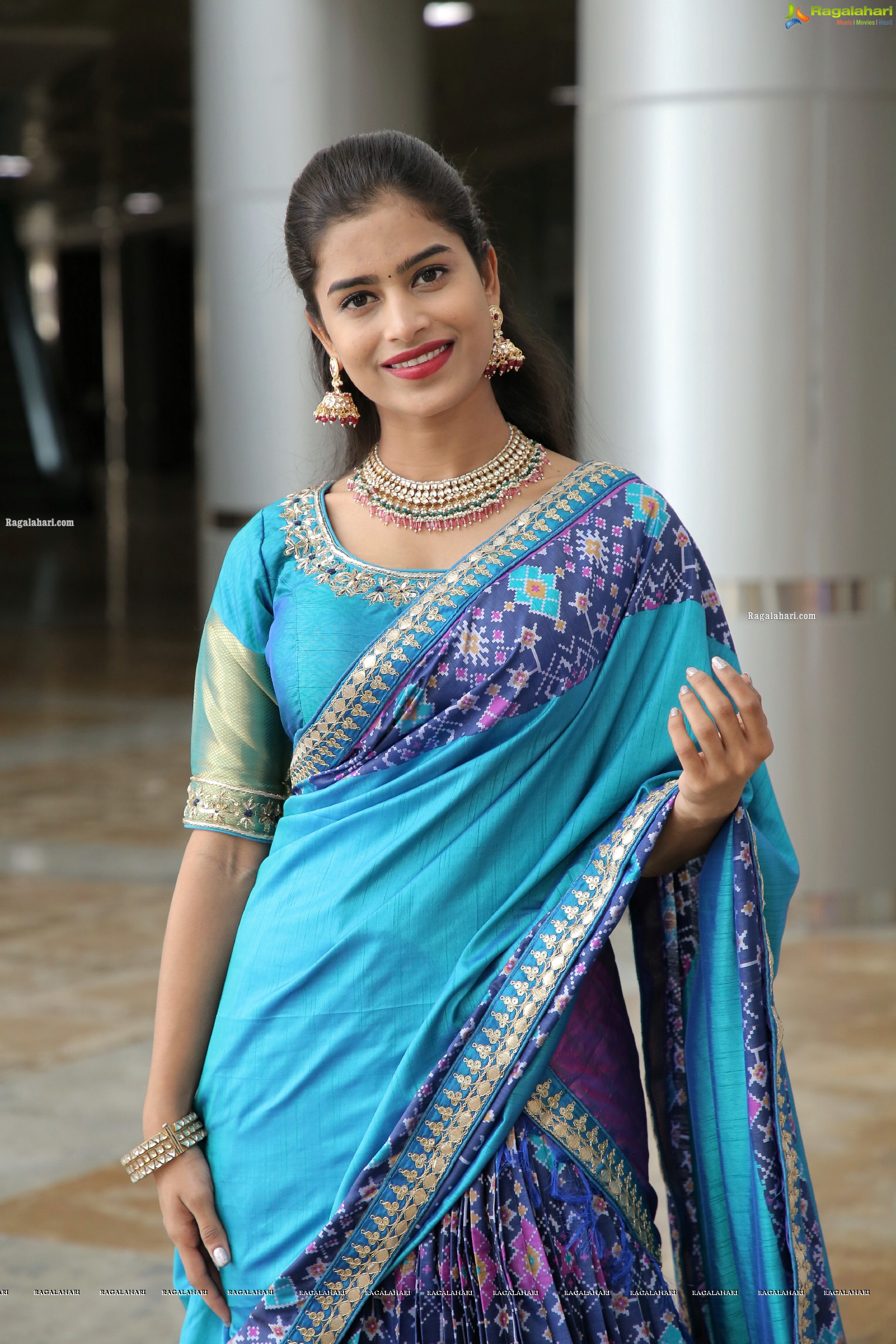 Srilekha Stills in Blue Designer Lehenga, HD Photo Gallery