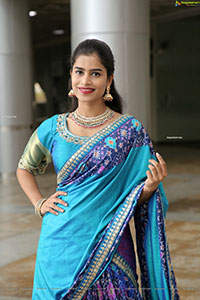 Srilekha Stills in Blue Designer Lehenga