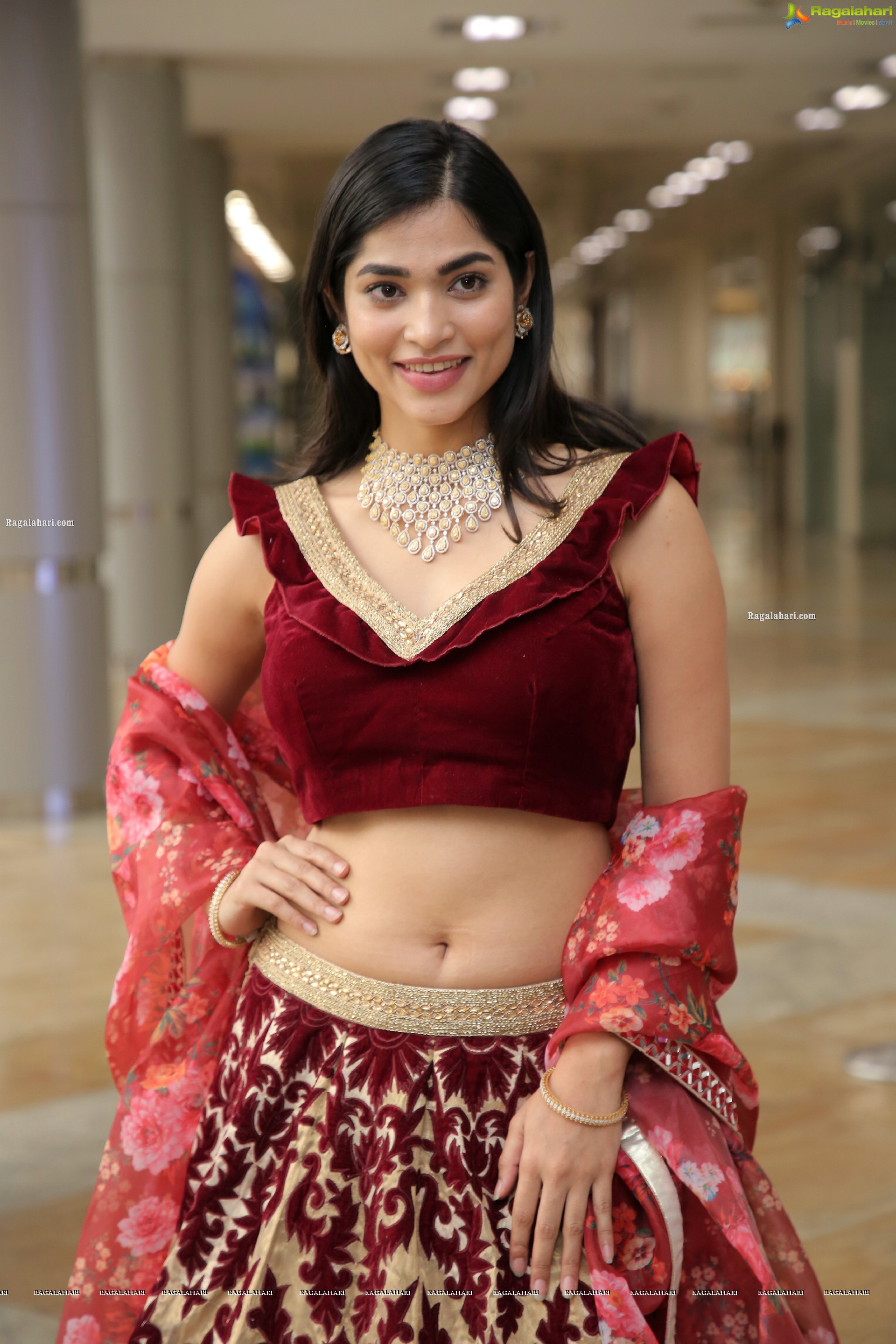 Subhashree Rayaguru in Maroon Embellished Lehenga Choli, HD Photo Gallery