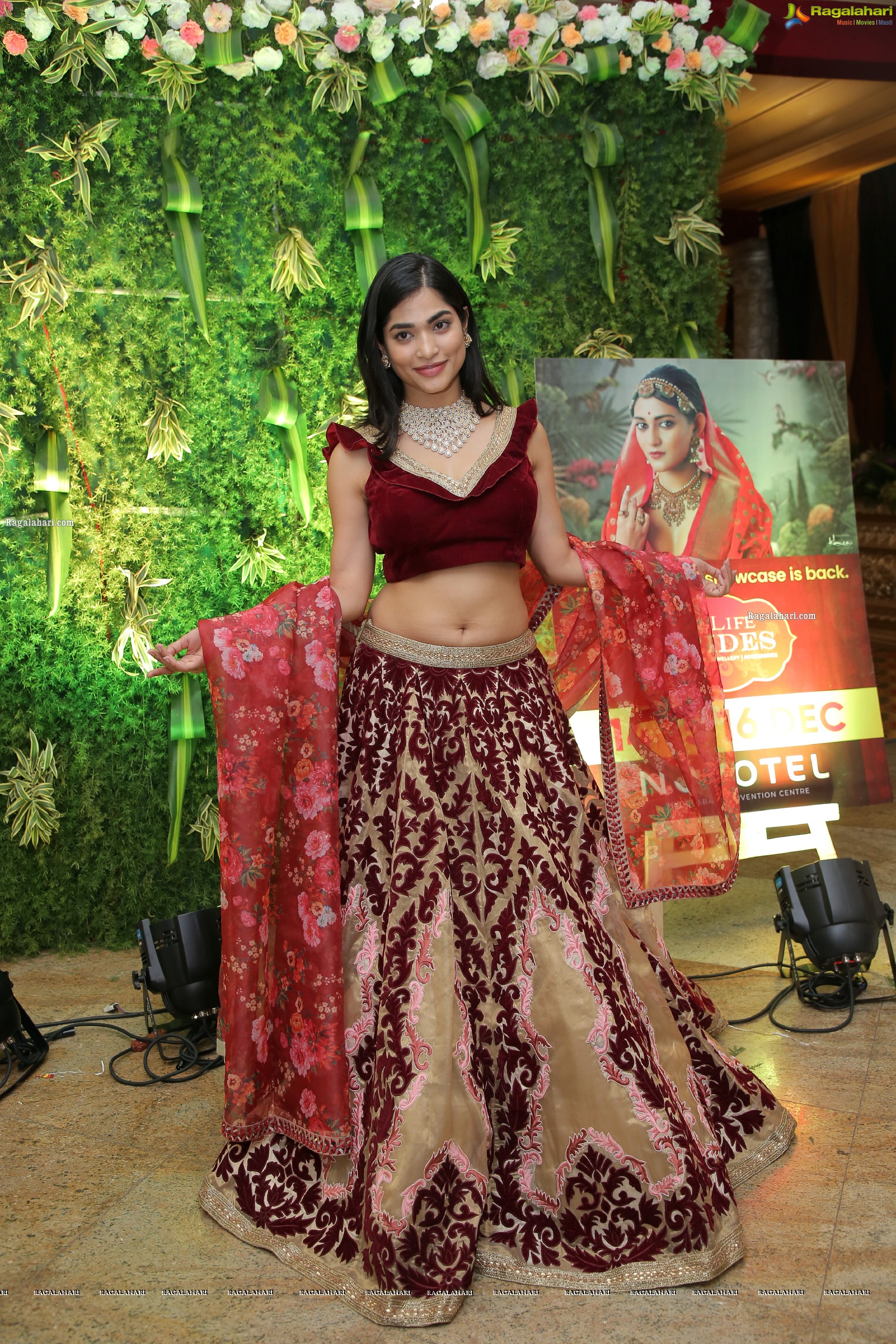 Subhashree Rayaguru in Maroon Embellished Lehenga Choli, HD Photo Gallery