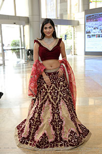 Subhashree Rayaguru in Maroon Embellished Lehenga Choli