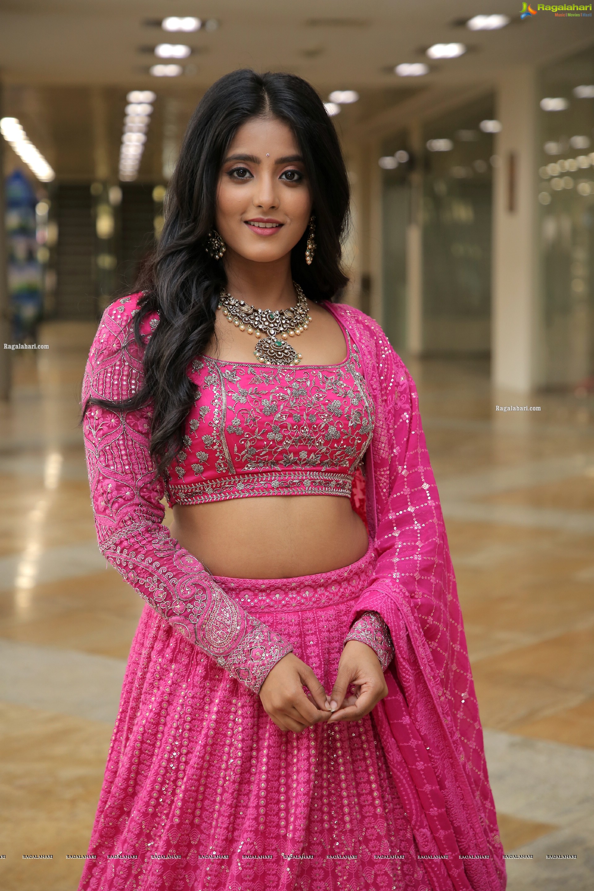 Ulka Gupta in Pink Designer Lehenga Choli, HD Photo Gallery