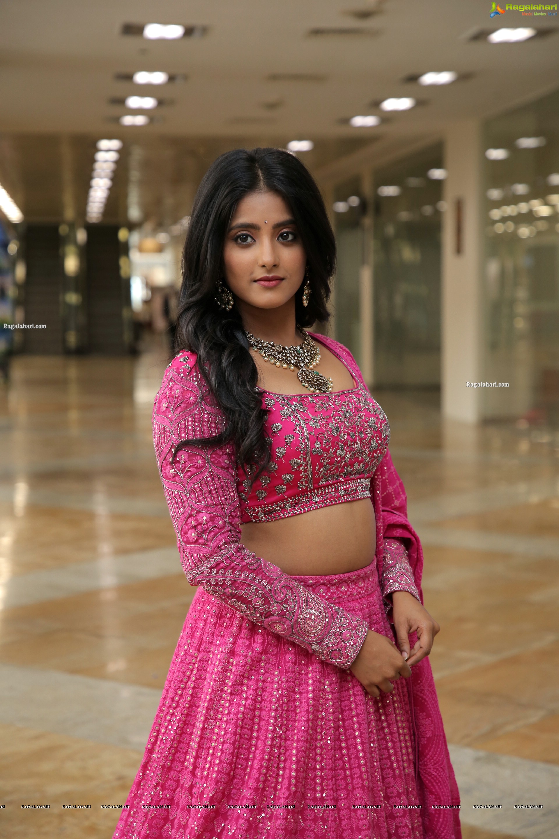 Ulka Gupta in Pink Designer Lehenga Choli, HD Photo Gallery