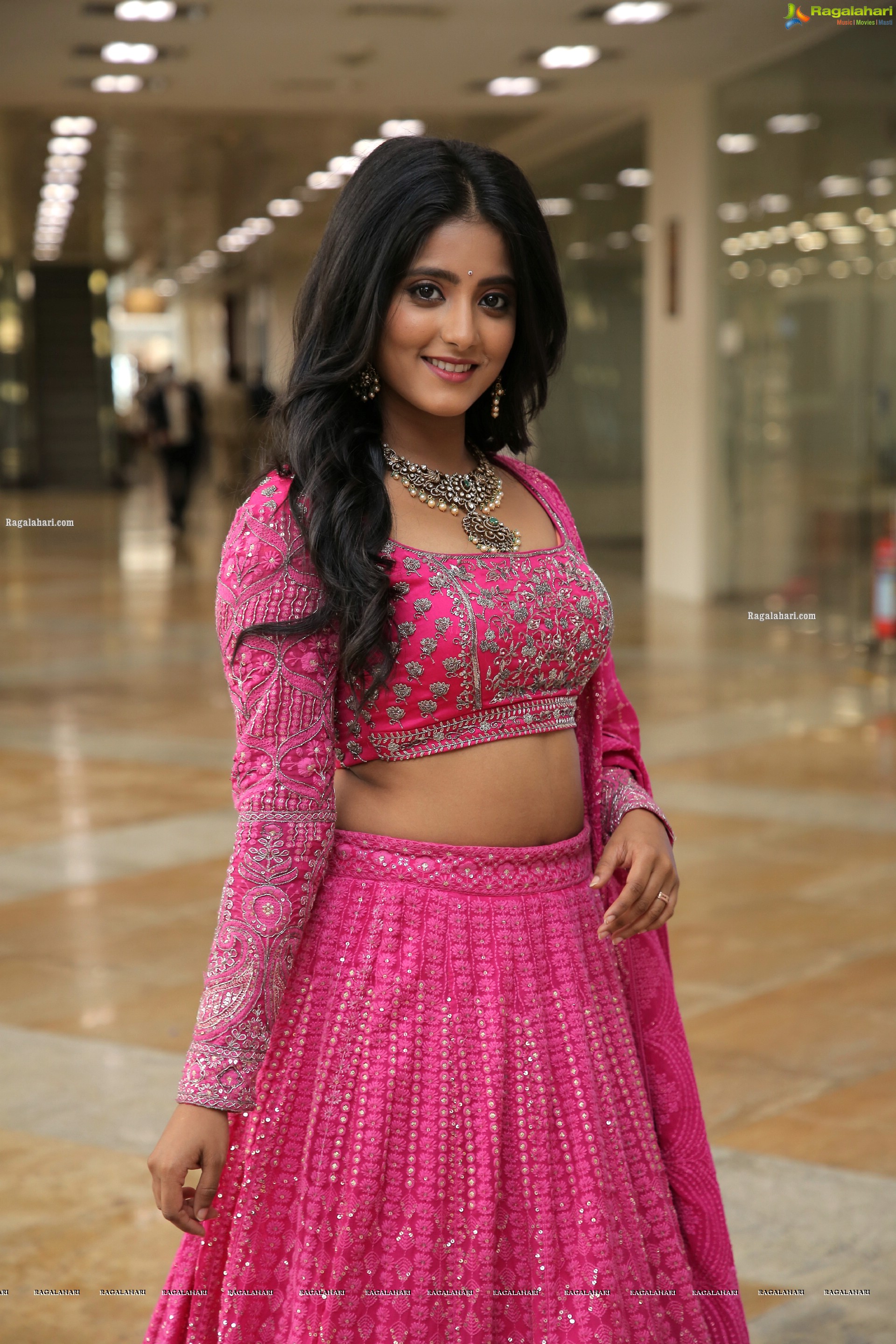 Ulka Gupta in Pink Designer Lehenga Choli, HD Photo Gallery