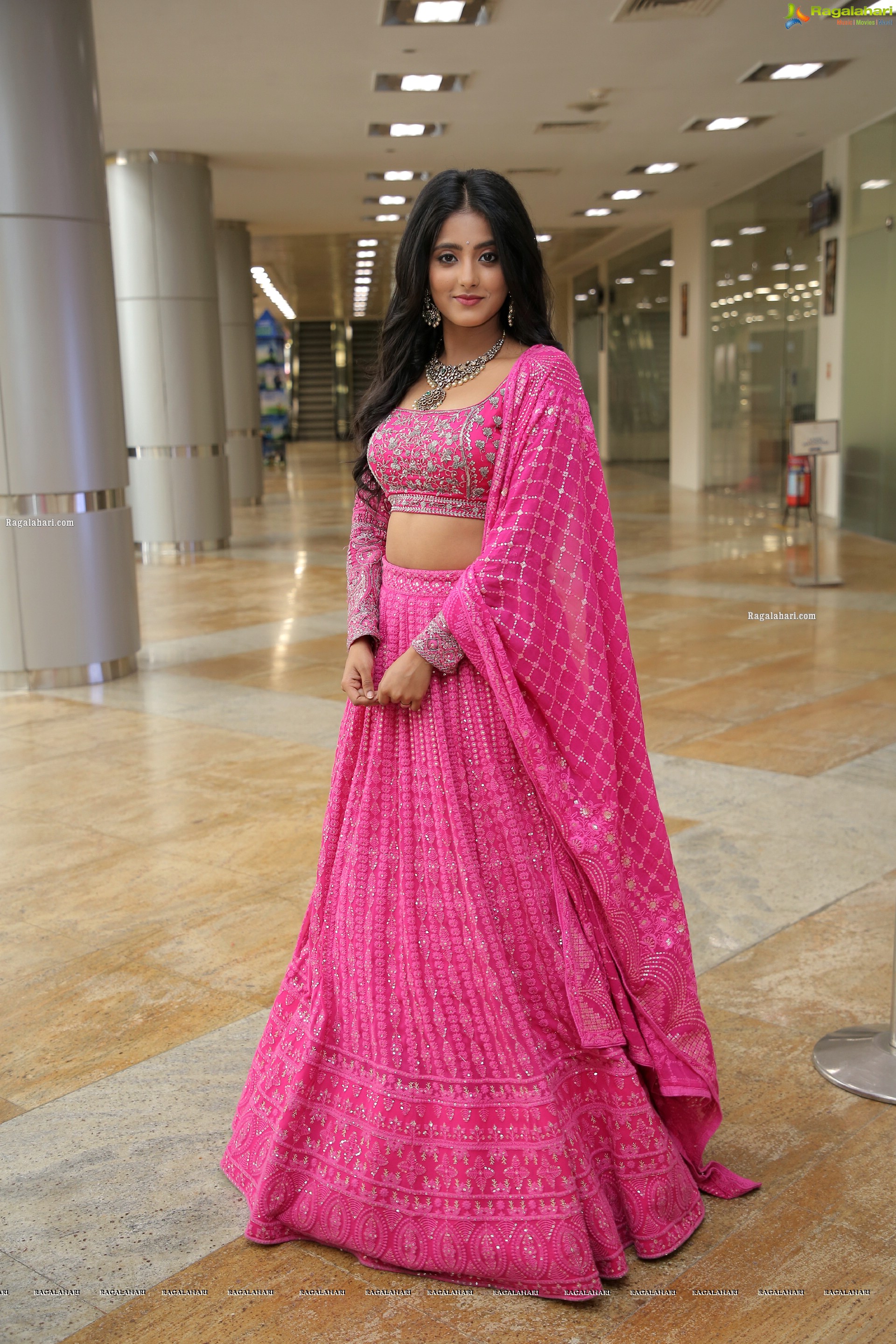 Ulka Gupta in Pink Designer Lehenga Choli, HD Photo Gallery