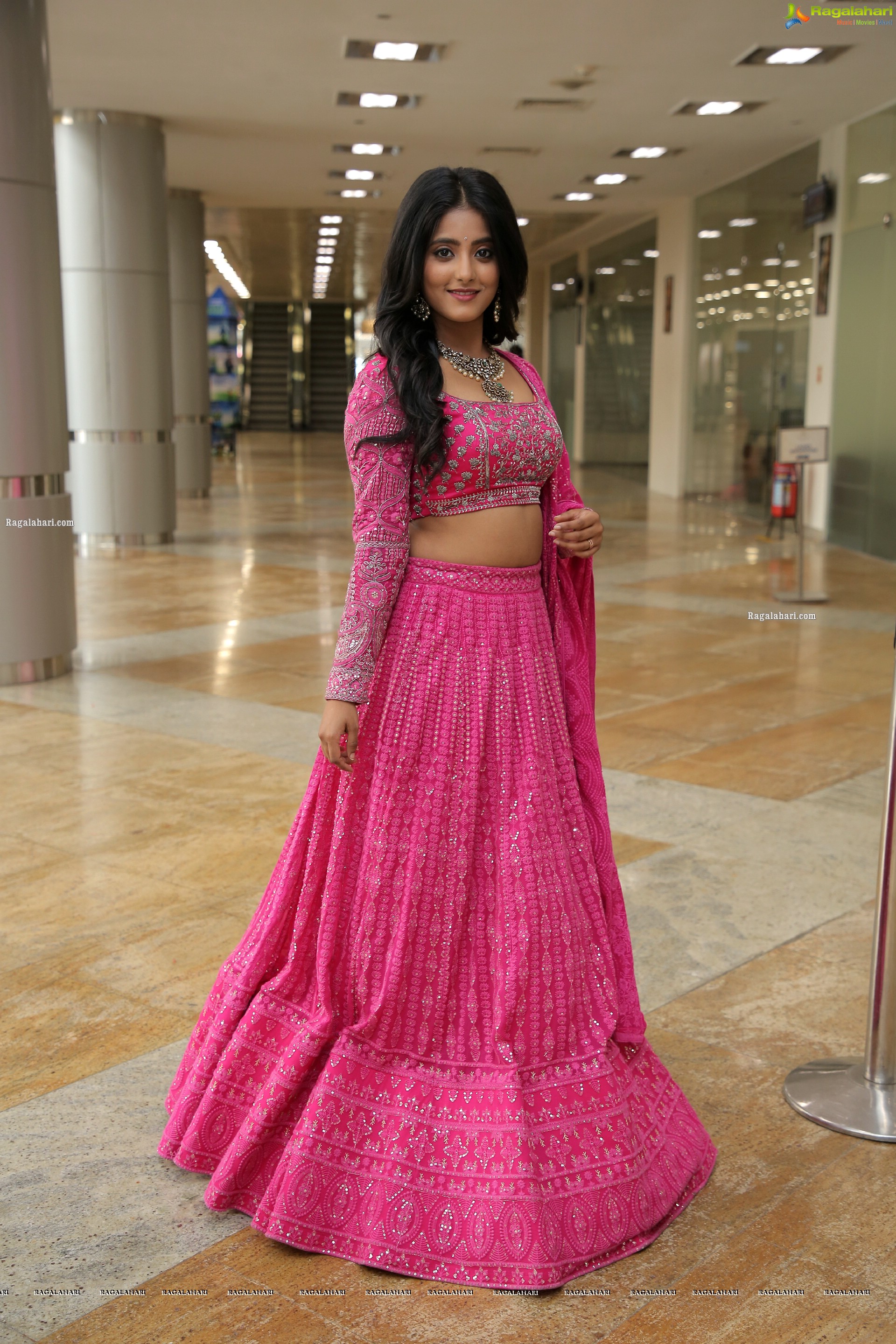 Ulka Gupta in Pink Designer Lehenga Choli, HD Photo Gallery