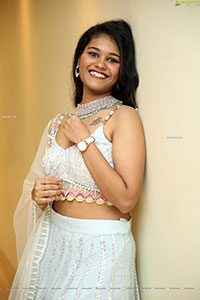 Yashaswi Shetty in White Designer Lehenga