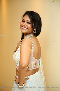 Yashaswi Shetty in White Designer Lehenga