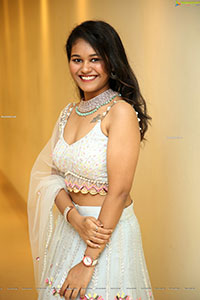 Yashaswi Shetty in White Designer Lehenga