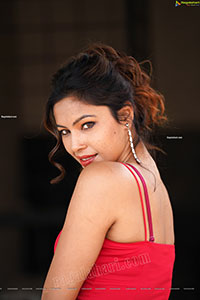 Ankita Bhattacharya in Red Slit Dress