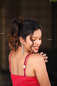 Ankita Bhattacharya in Red Slit Dress
