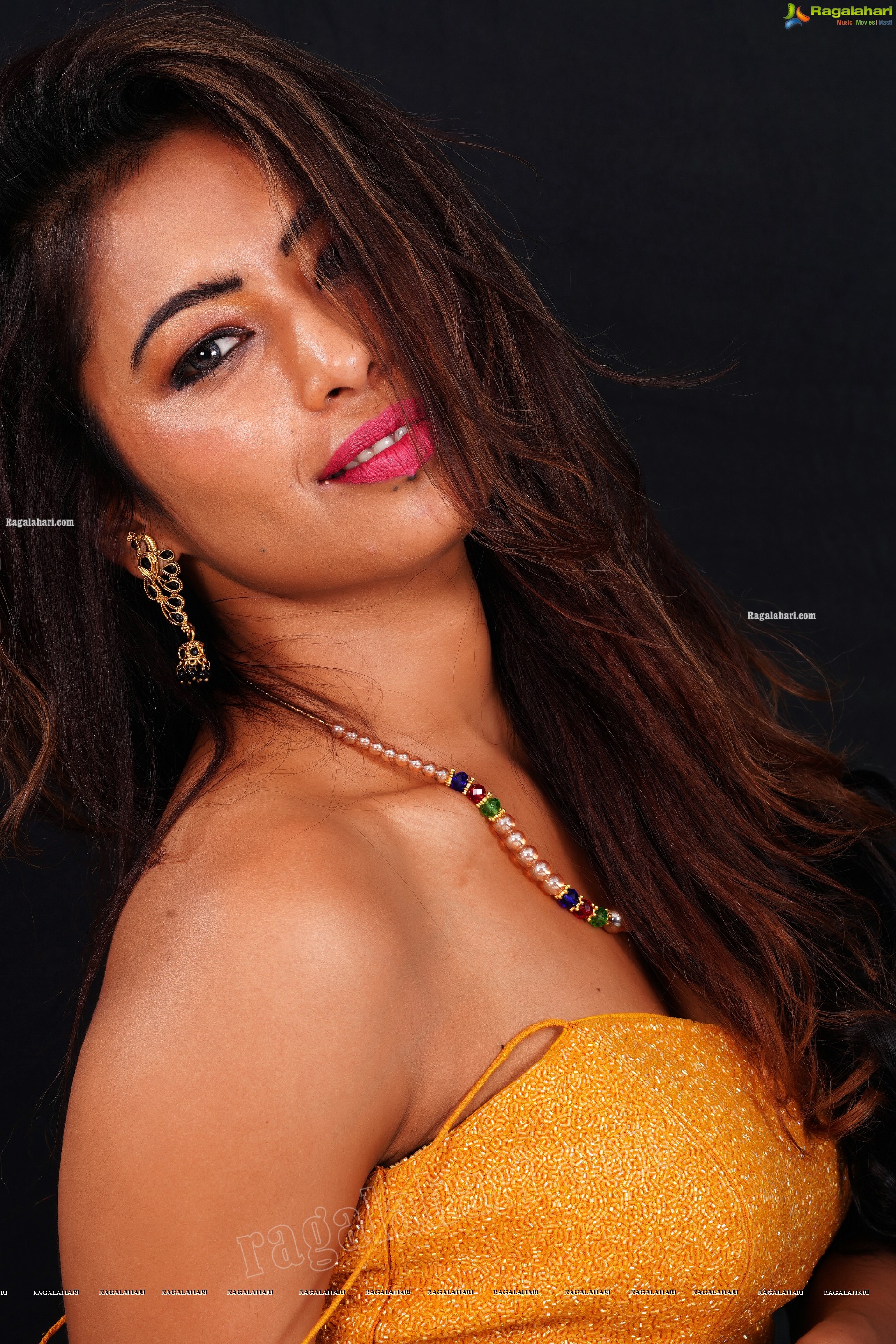 Ankita Bhattacharya in Yellow Long Skirt and Crop Top, Exclusive Photoshoot