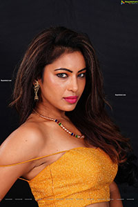 Ankita Bhattacharya in Yellow Long Skirt and Crop Top