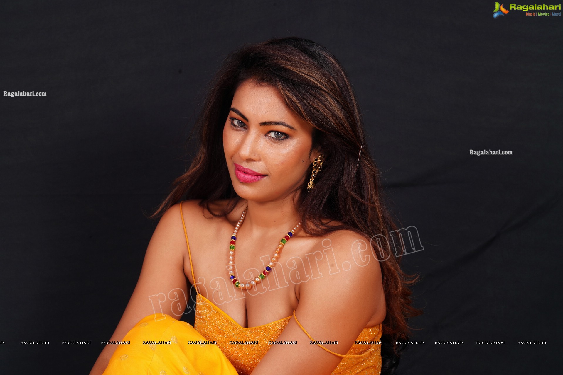 Ankita Bhattacharya in Yellow Long Skirt and Crop Top, Exclusive Photoshoot