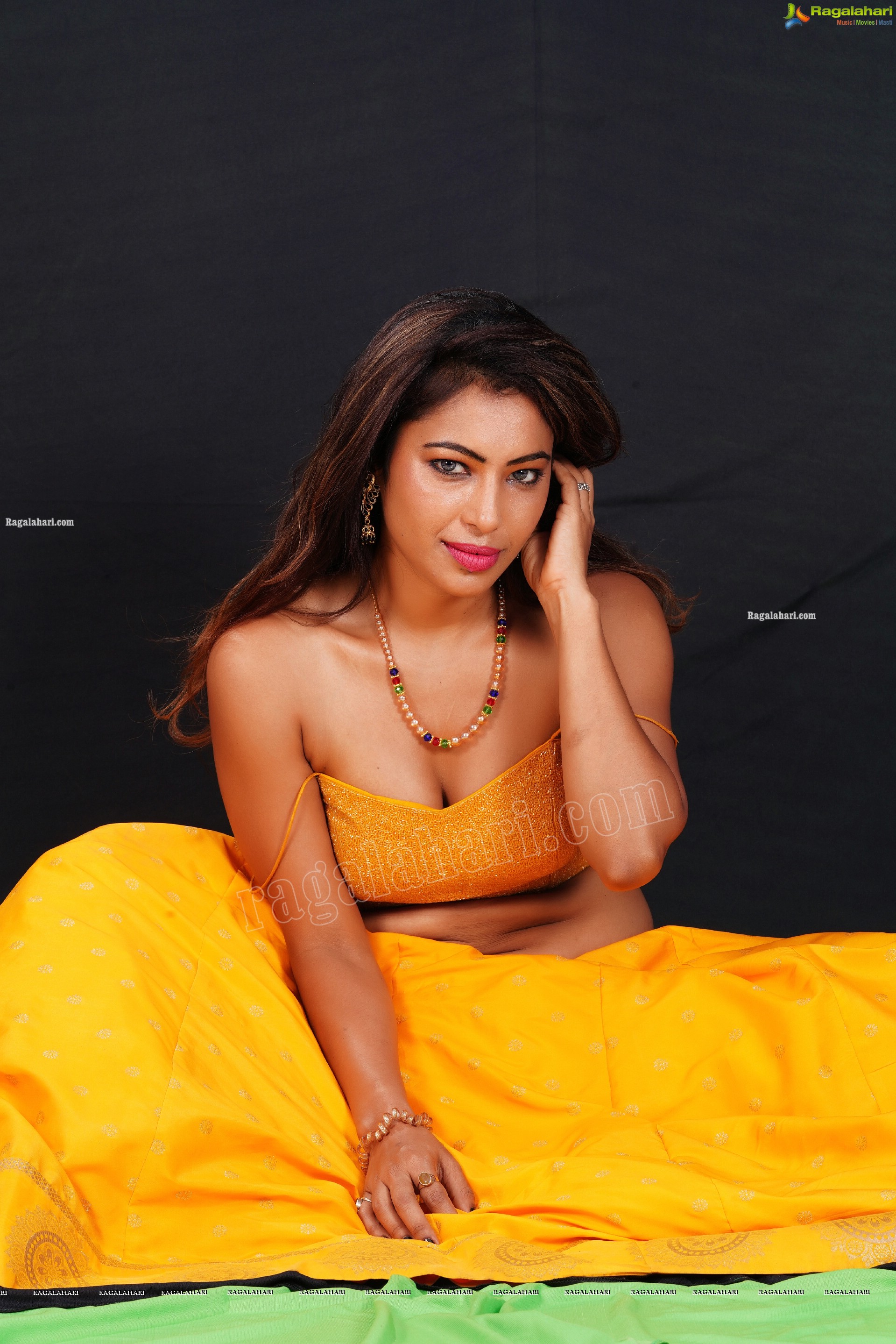 Ankita Bhattacharya in Yellow Long Skirt and Crop Top, Exclusive Photoshoot