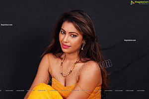 Ankita Bhattacharya in Yellow Long Skirt and Crop Top