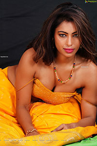 Ankita Bhattacharya in Yellow Long Skirt and Crop Top