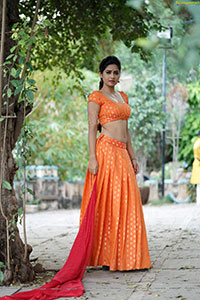 Aparnna Mallik in Orange and Red Half Saree