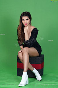 Pranjal Palkar in Black Rib Knit Bodycon Dress