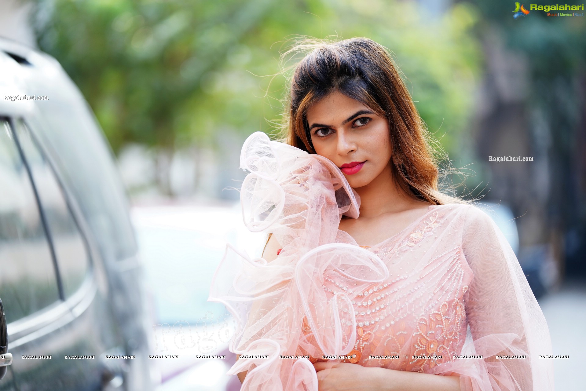 Pranjal Palkar in Peach Ruffle Lehenga Choli, Exclusive Photoshoot