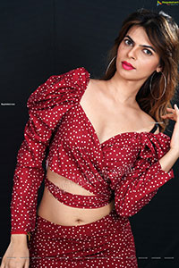 Pranjal Palkar in Red Polka Dot Crop Top and Pants