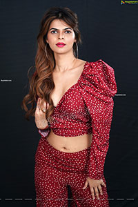 Pranjal Palkar in Red Polka Dot Crop Top and Pants