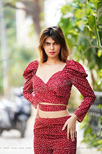 Pranjal Palkar in Red Polka Dot Crop Top and Pants