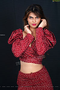 Pranjal Palkar in Red Polka Dot Crop Top and Pants