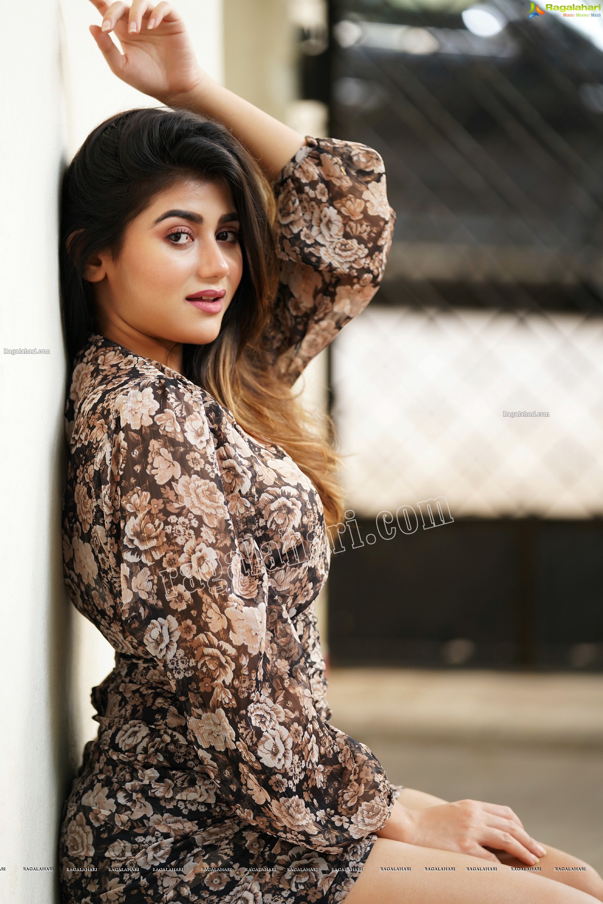 Prantika Das in Black Floral Print Dress, Exclusive Photoshoot