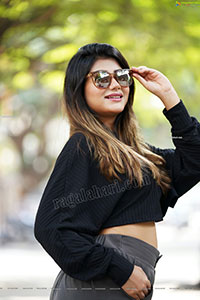 Prantika Das in Black Knitted Crop Top