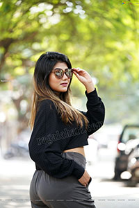 Prantika Das in Black Knitted Crop Top