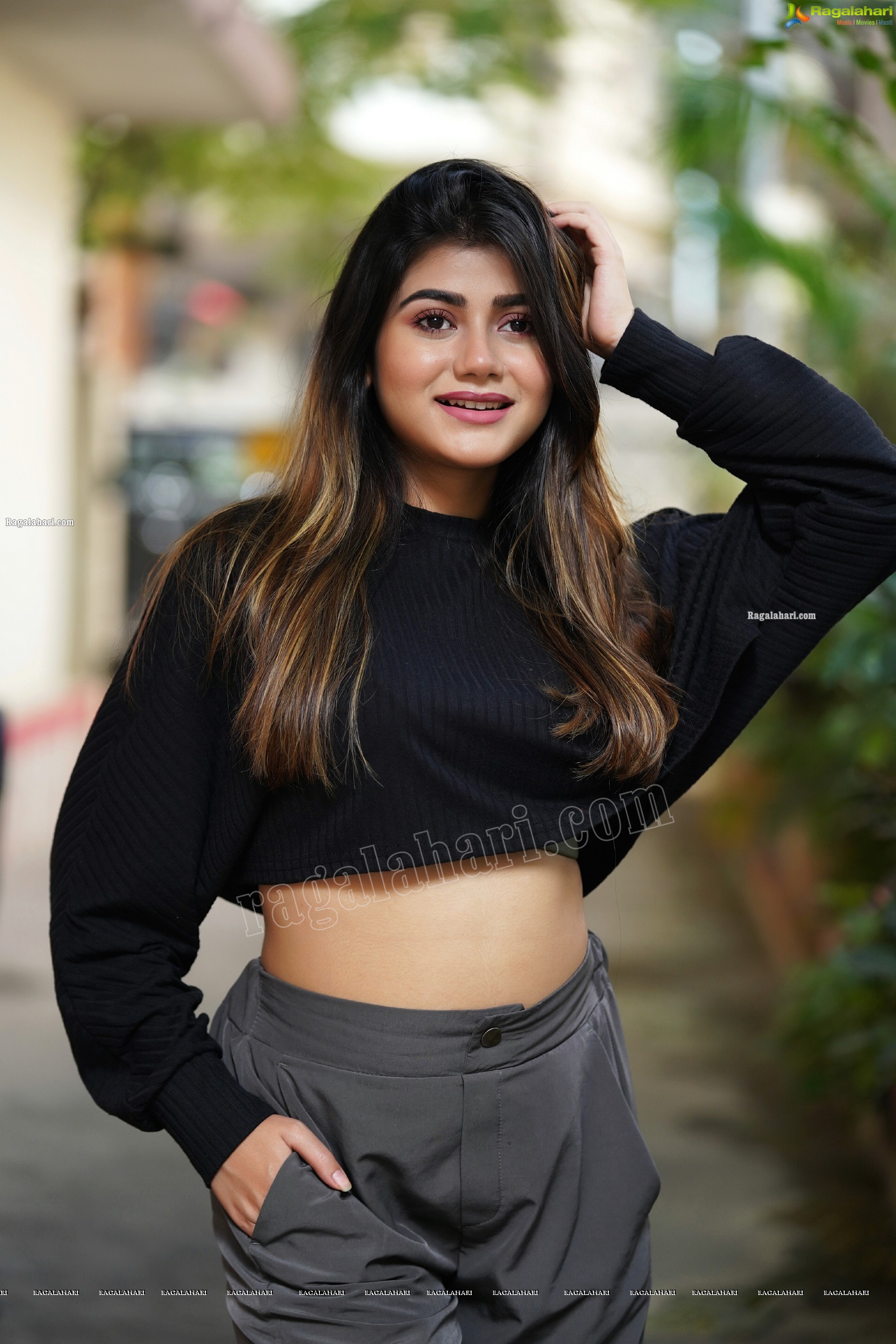 Prantika Das in Black Knitted Crop Top, Exclusive Photoshoot