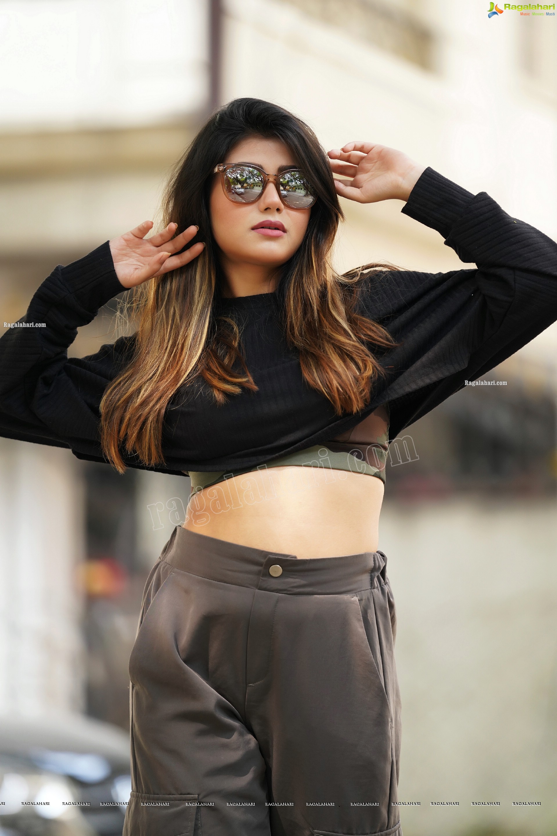 Prantika Das in Black Knitted Crop Top, Exclusive Photoshoot