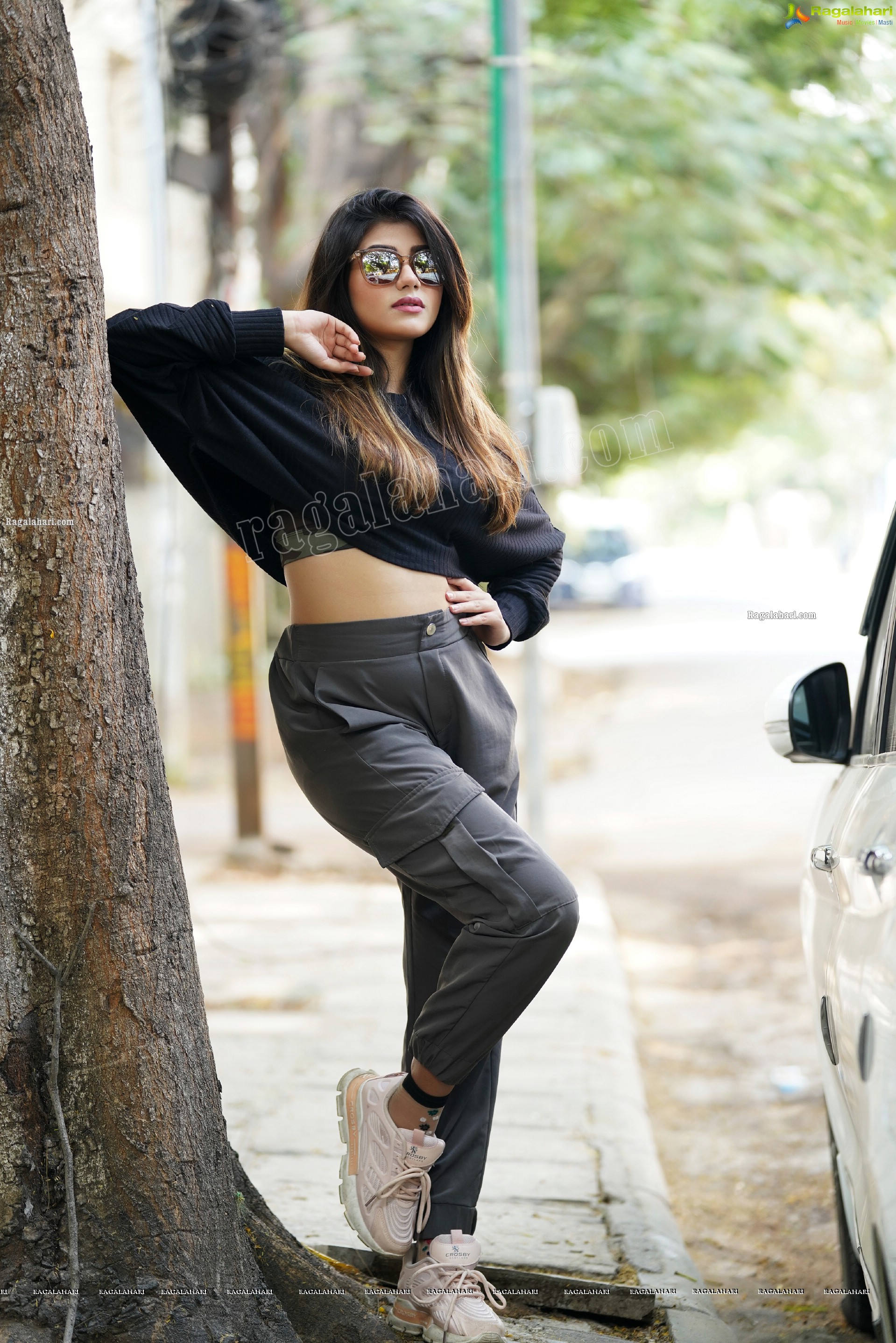 Prantika Das in Black Knitted Crop Top, Exclusive Photoshoot