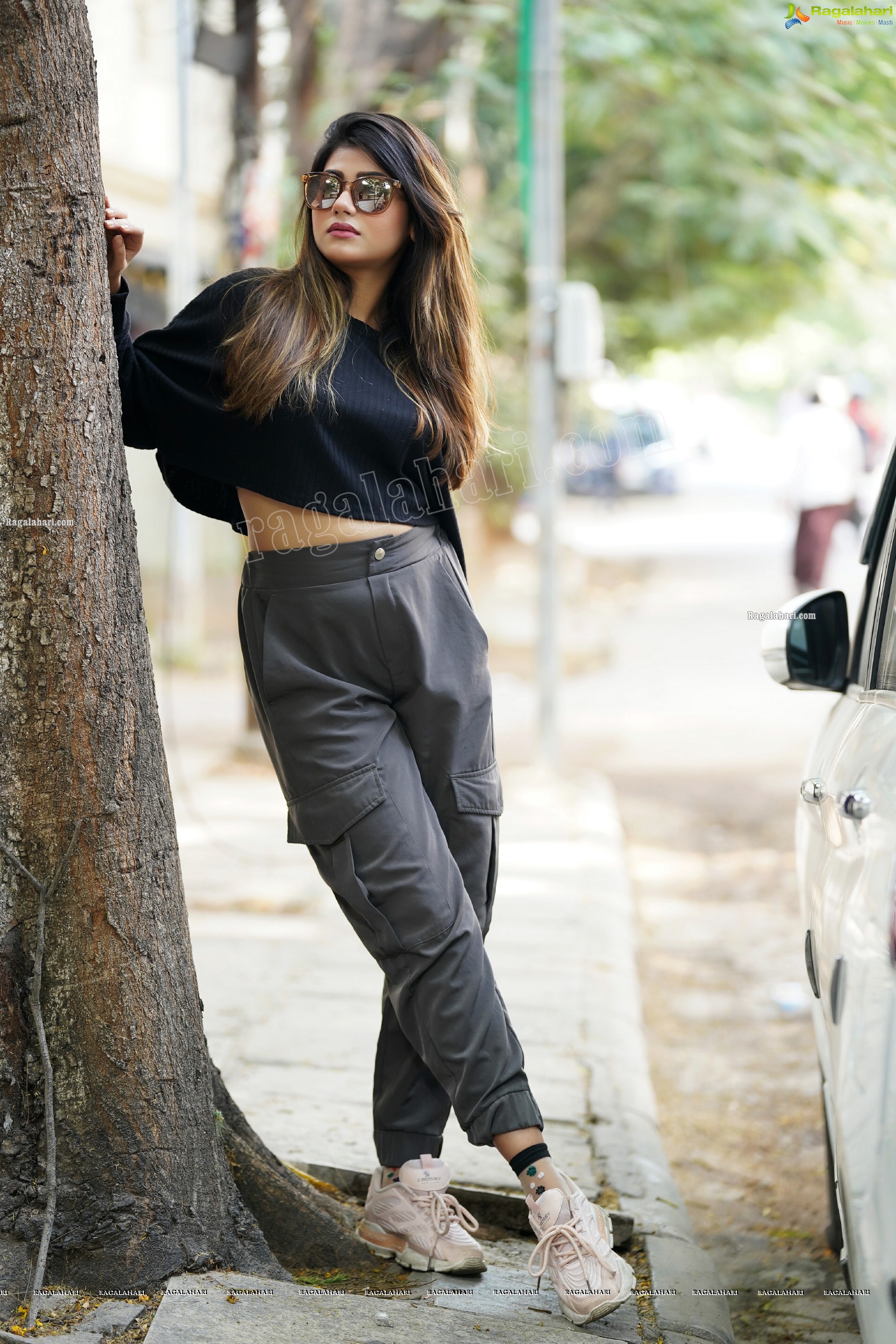 Prantika Das in Black Knitted Crop Top, Exclusive Photoshoot