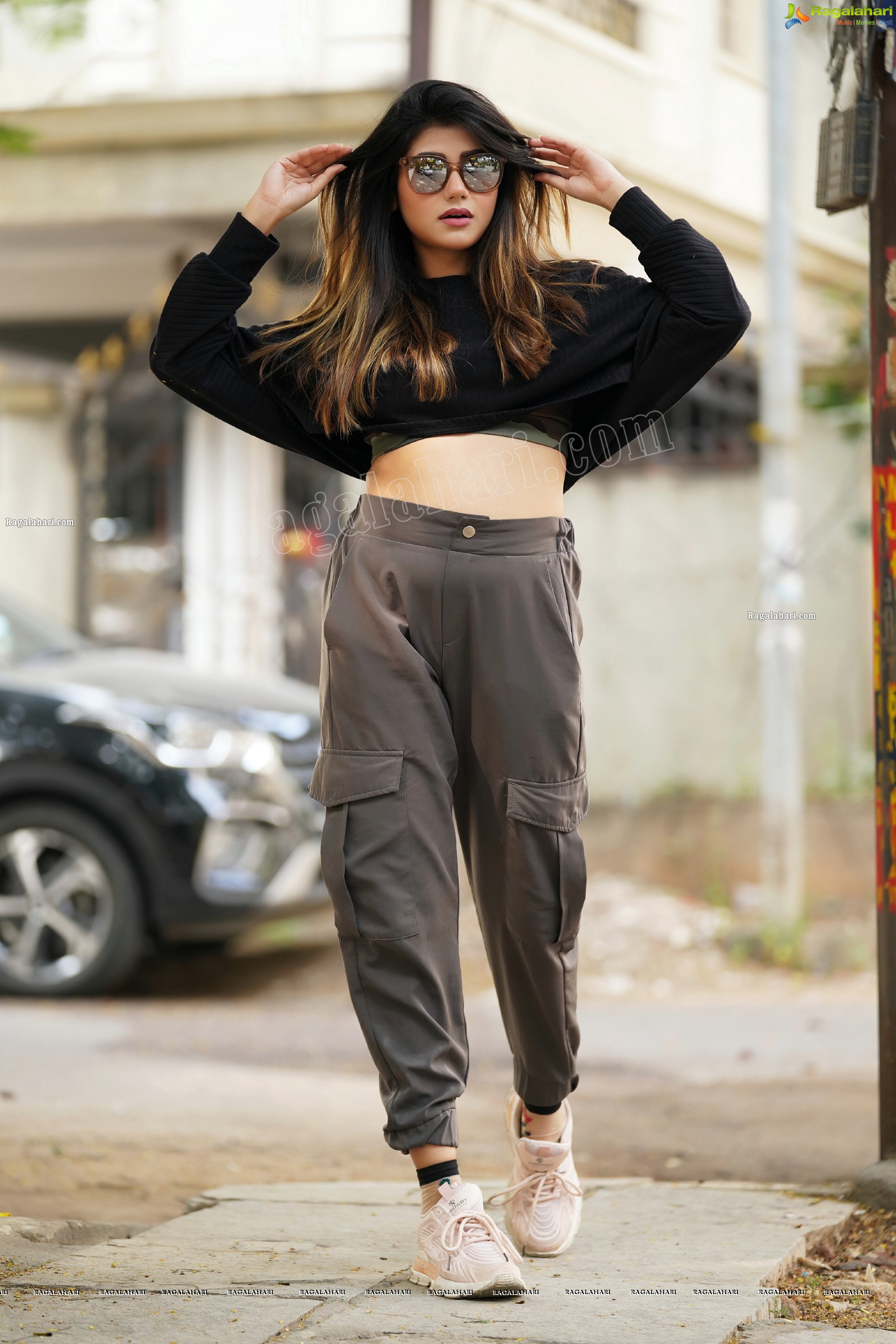 Prantika Das in Black Knitted Crop Top, Exclusive Photoshoot