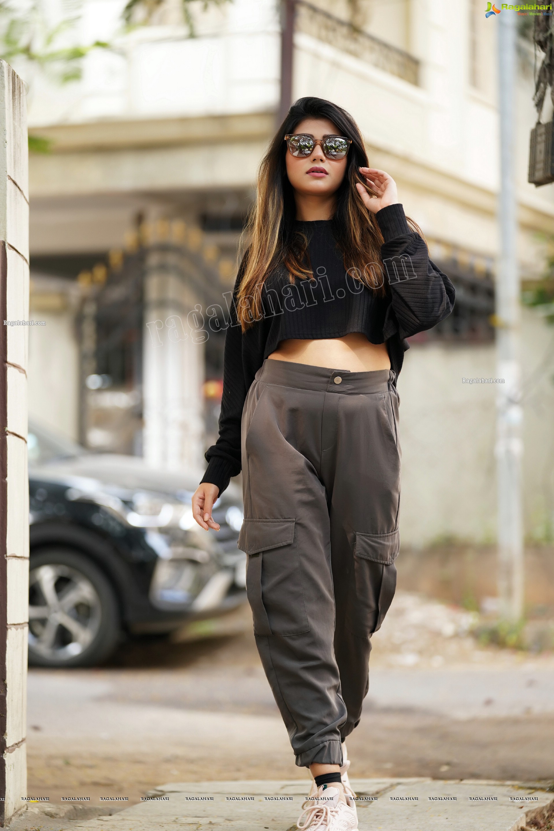 Prantika Das in Black Knitted Crop Top, Exclusive Photoshoot