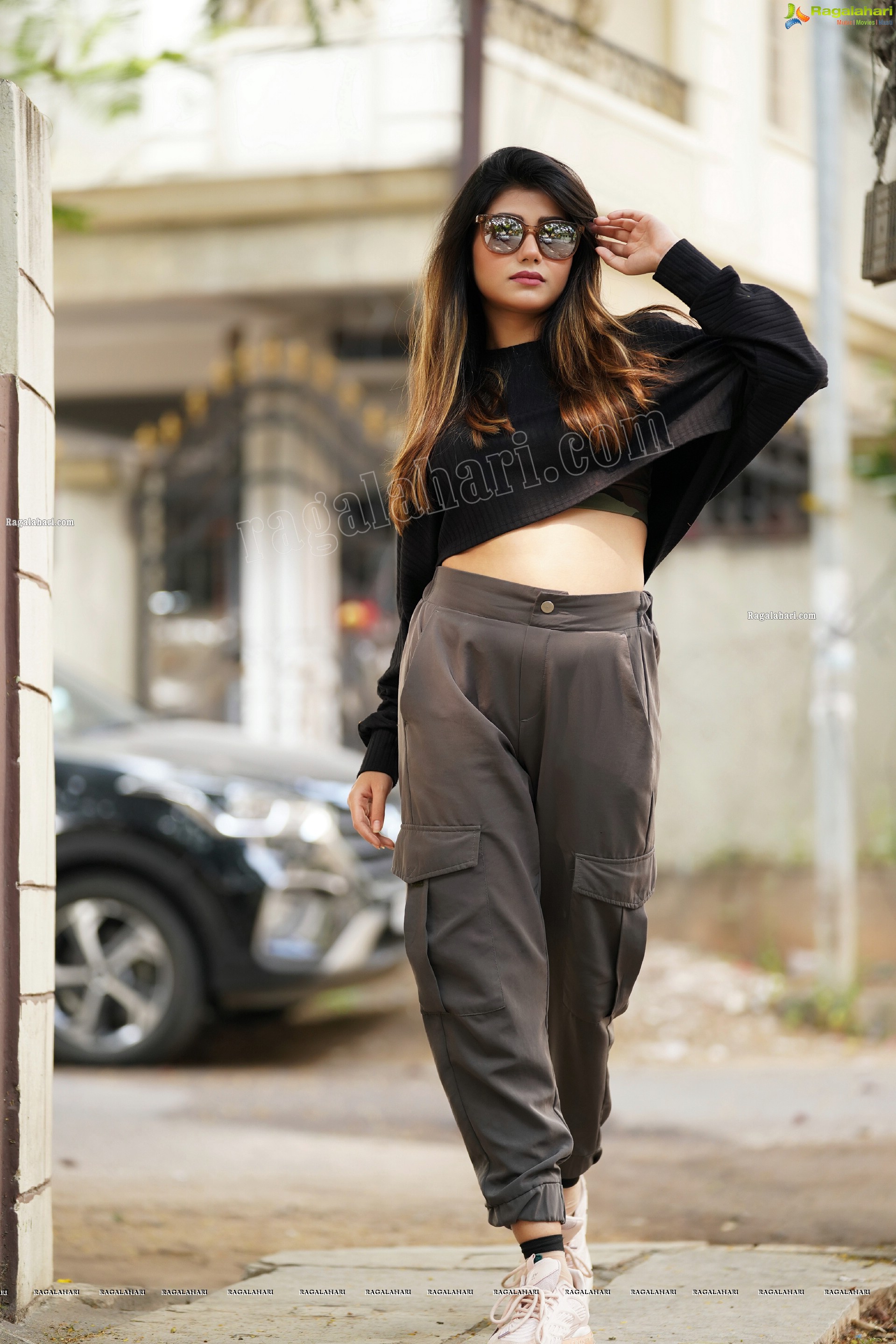 Prantika Das in Black Knitted Crop Top, Exclusive Photoshoot