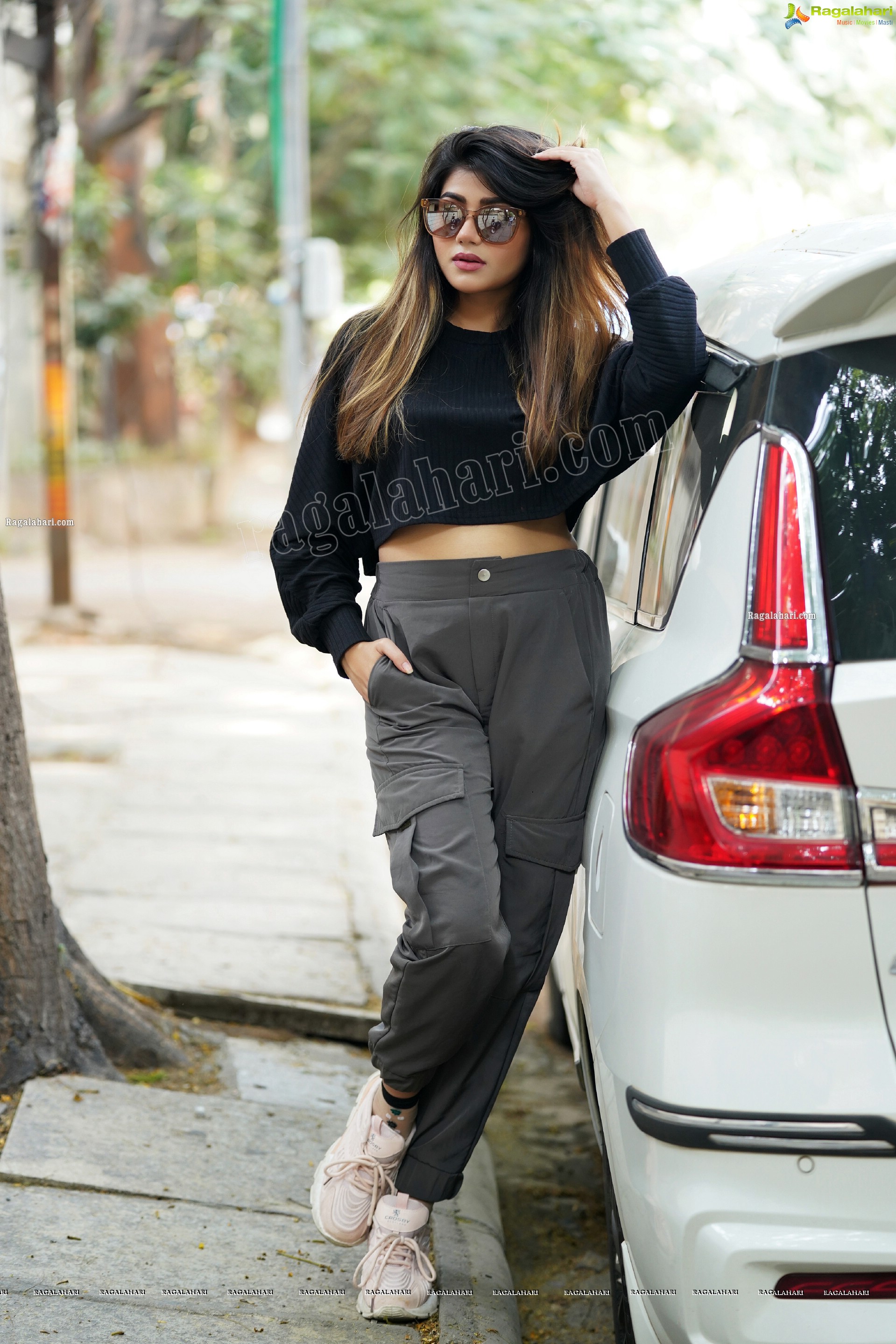 Prantika Das in Black Knitted Crop Top, Exclusive Photoshoot