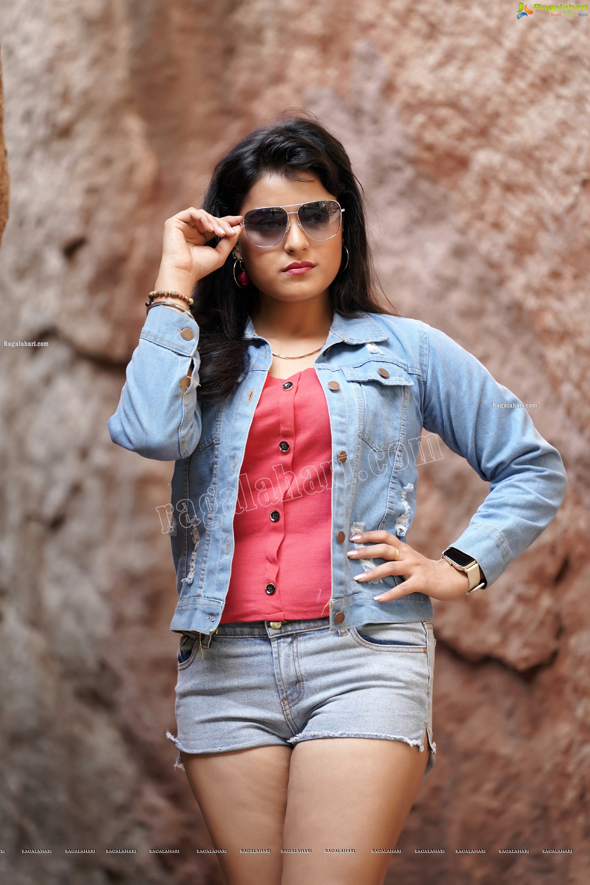 Richa Kalra in Denim Shorts and Jacket, Exclusive Photoshoot