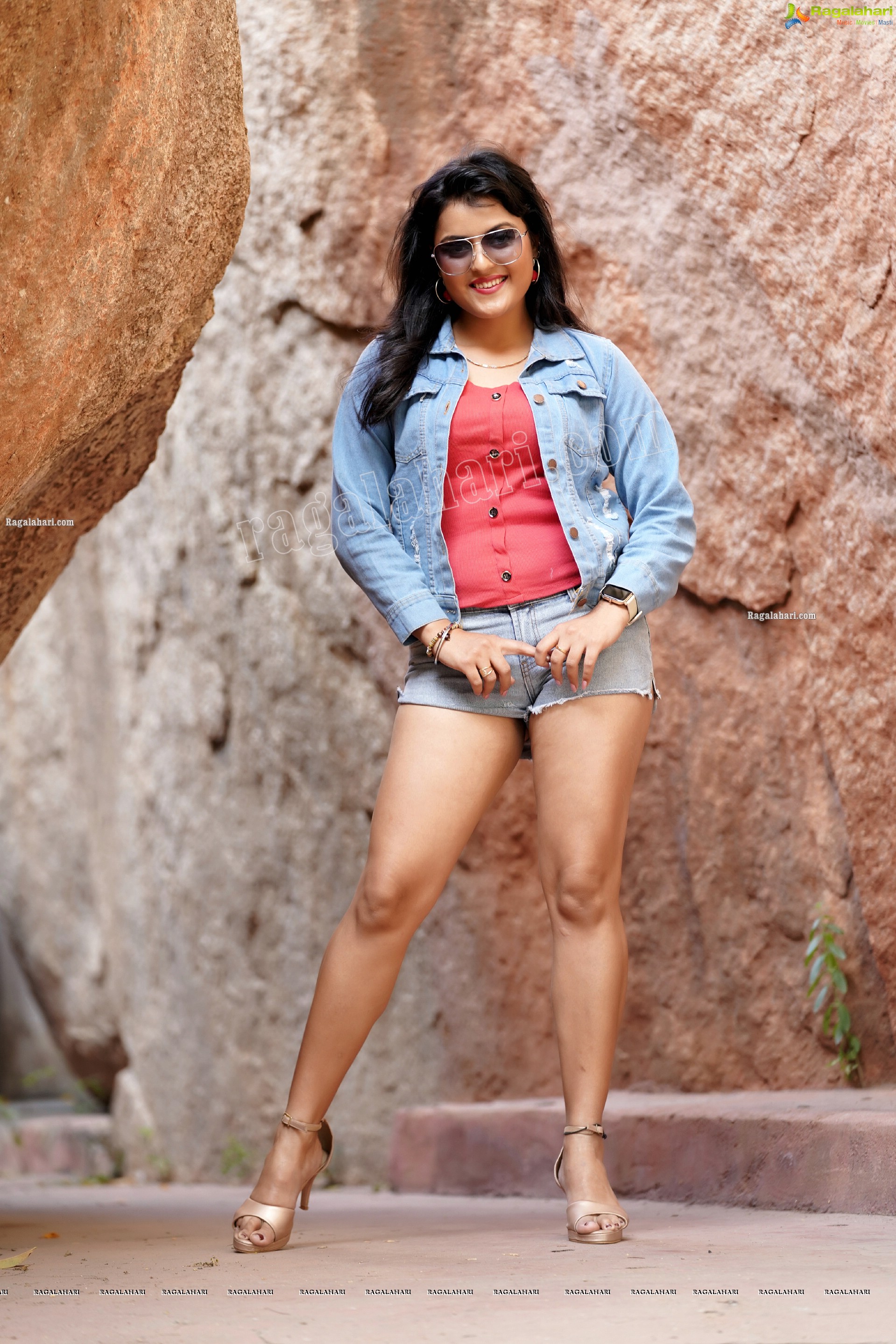 Richa Kalra in Denim Shorts and Jacket, Exclusive Photoshoot