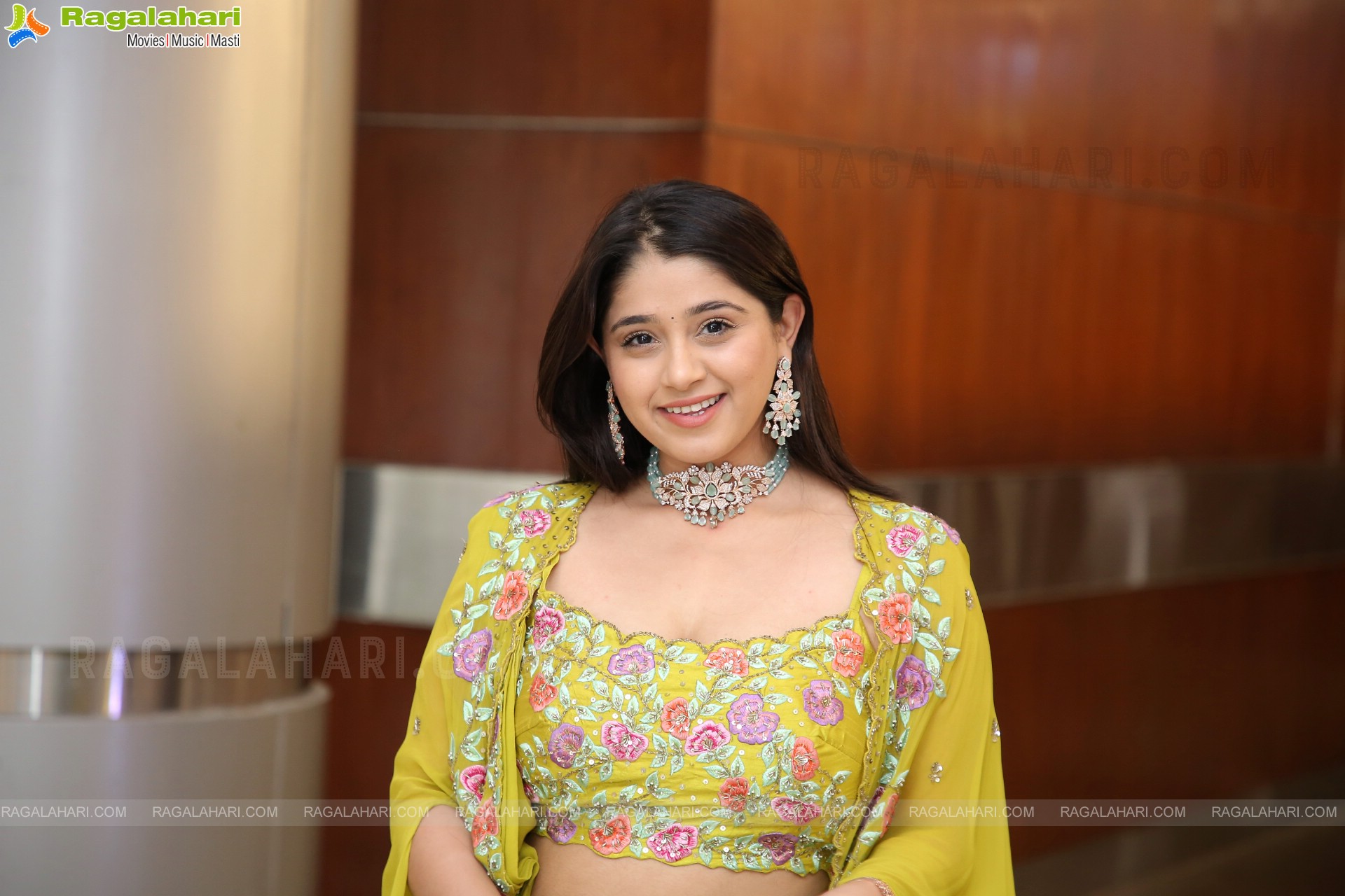 Chandni Bhagwanani in Designer Yellow Lehenga Choli, HD Photo Gallery