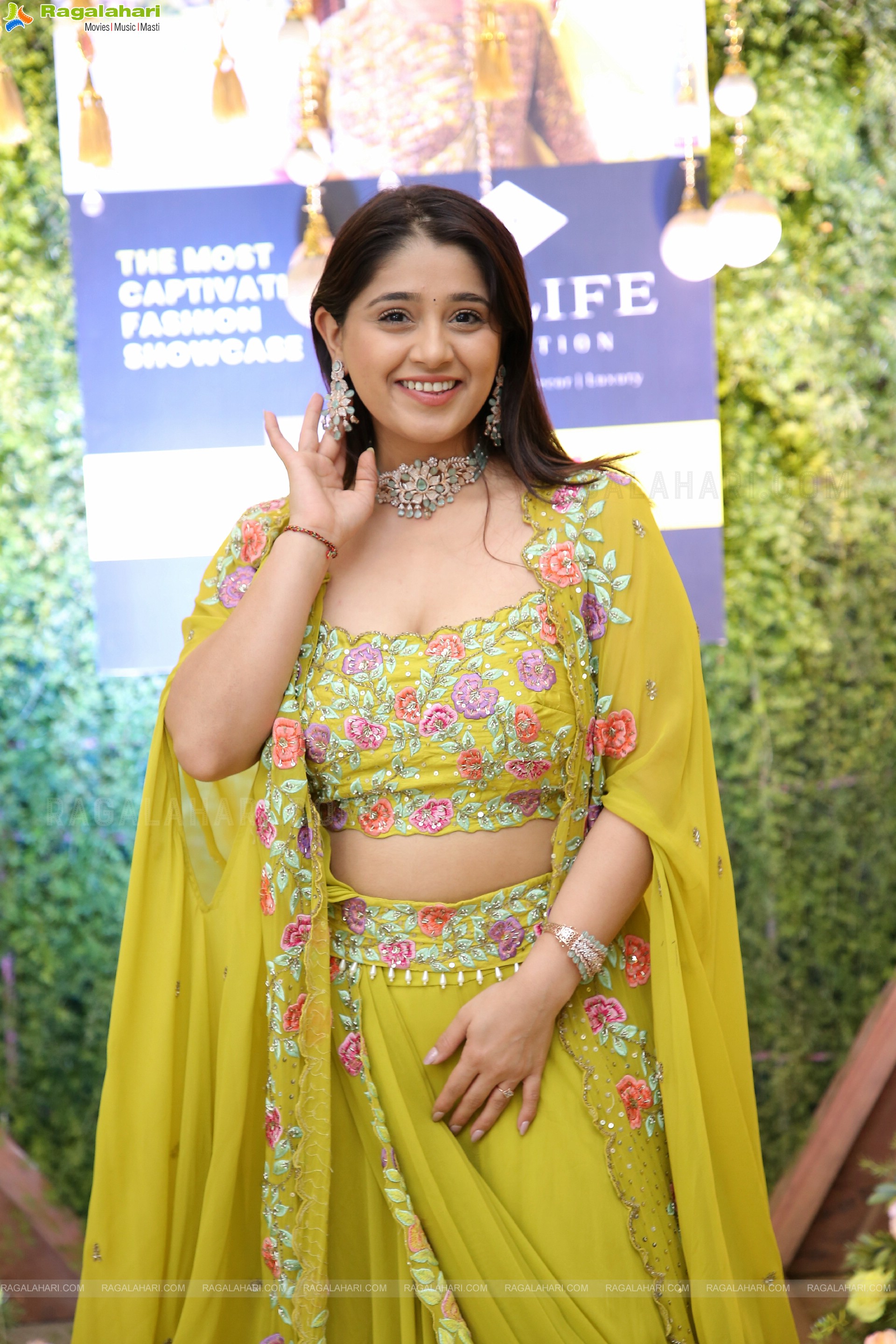 Chandni Bhagwanani in Designer Yellow Lehenga Choli, HD Photo Gallery