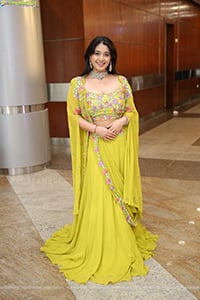 Chandni Bhagwanani in Designer Yellow Lehenga Choli