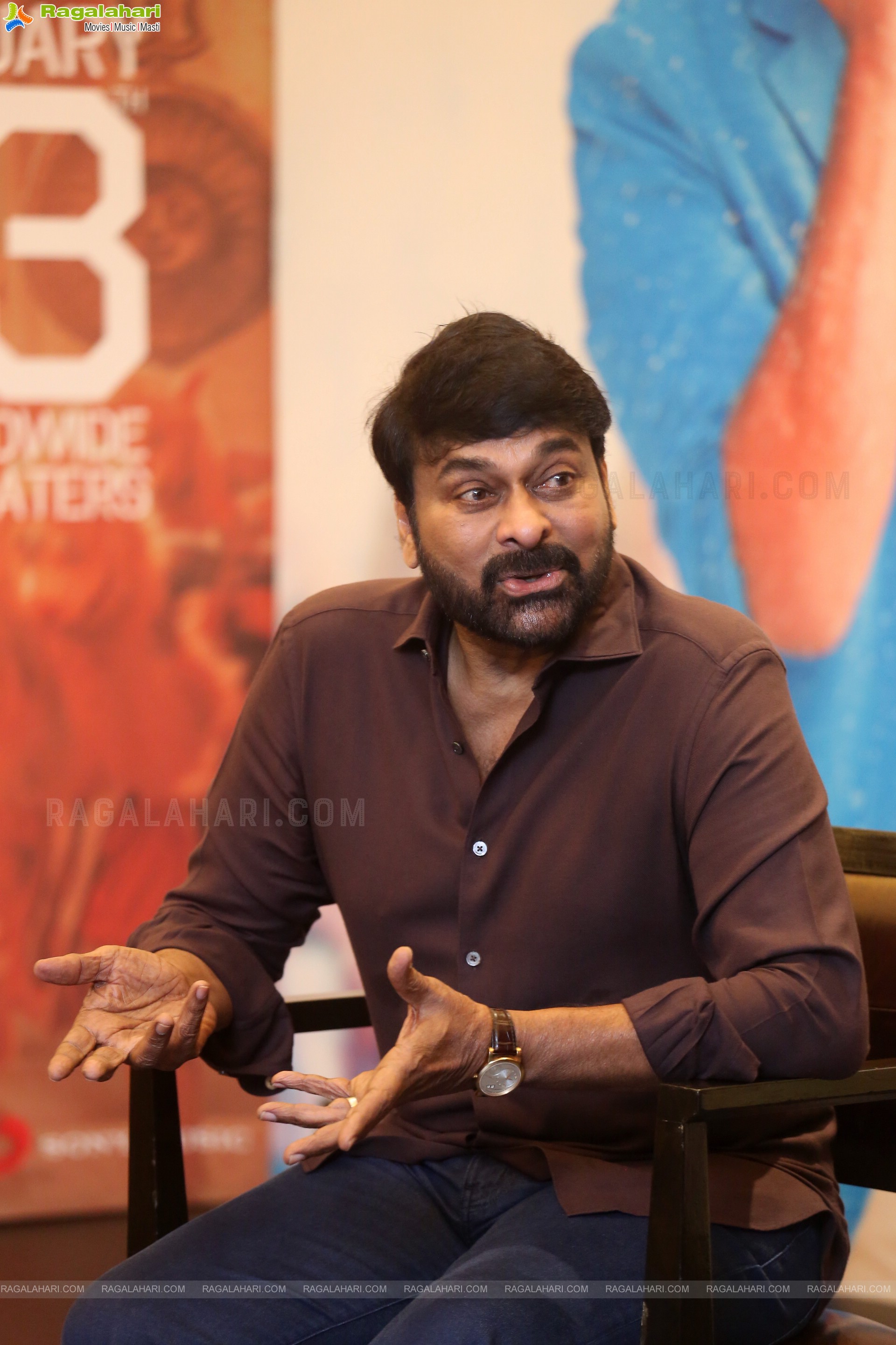 Megastar Chiranjeevi at Waltair Veerayya Movie Interview, HD Photo Gallery