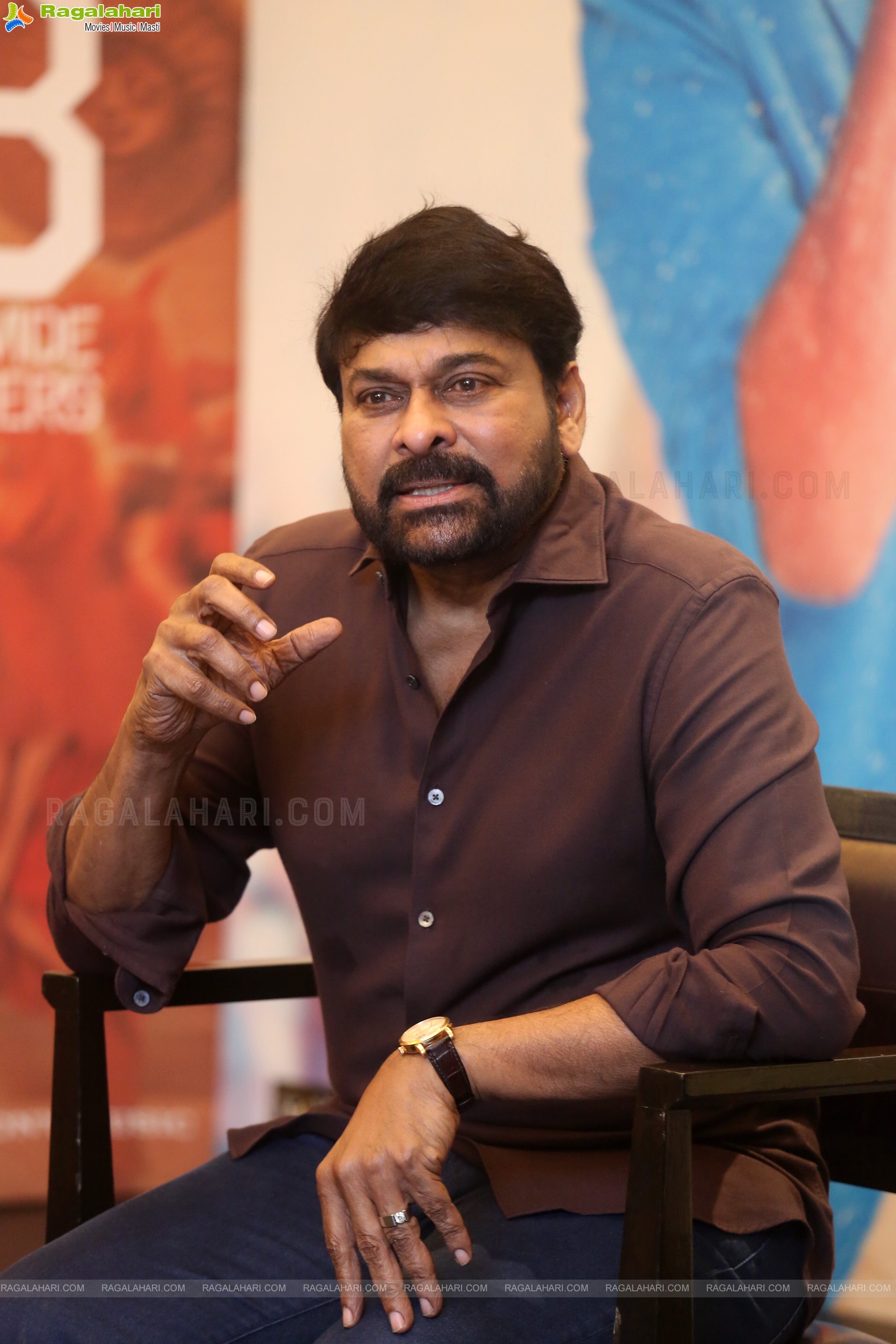 Megastar Chiranjeevi at Waltair Veerayya Movie Interview, HD Photo Gallery