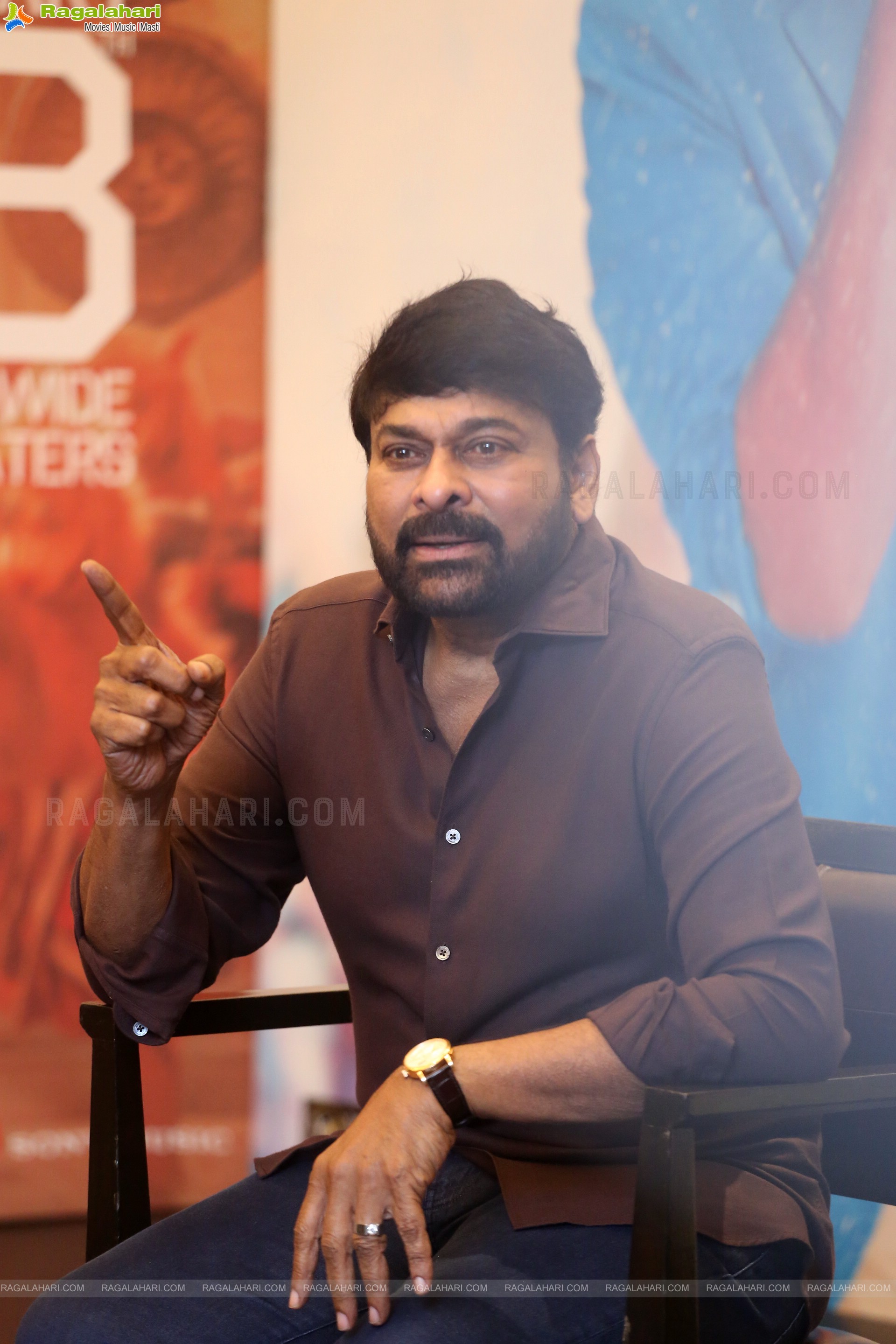 Megastar Chiranjeevi at Waltair Veerayya Movie Interview, HD Photo Gallery